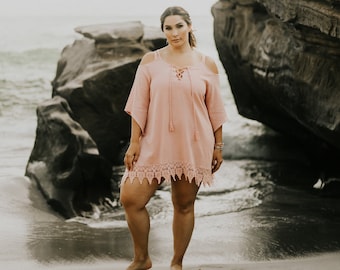 Olive Plus Size Beach Cover-Up, swimwear plus size, plus size cover up, plus size women, womens plus size cover up, plus size beach cover up