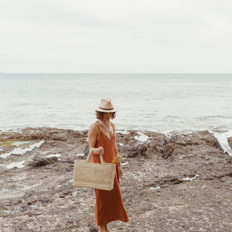 Mercado Straw Basket Tote, straw beach bag, straw toes, summer straw bags, summer straw totes, straw tote bag, beach tote bag image 6