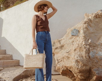 Magnolia Straw Tote