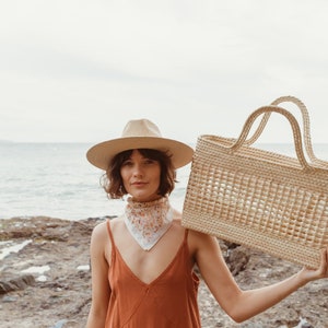 Mercado Straw Basket Tote, straw beach bag, straw toes, summer straw bags, summer straw totes, straw tote bag, beach tote bag image 4