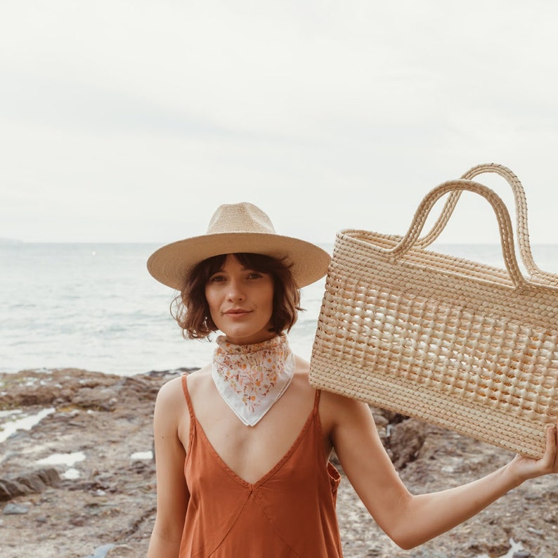 Mercado Straw Basket Tote, straw beach bag, straw toes, summer straw bags, summer straw totes, straw tote bag, beach tote bag image 4