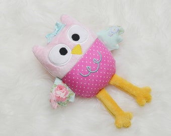 En el aro Olivia búho felpa Softie máquina bordado diseño digital ITH Descargar