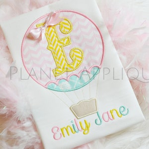 Hot Air Balloon Applique Alphabet Monogram Font Machine Embroidery Design