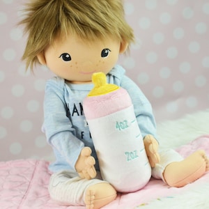 In the Hoop Magnetic Baby Doll Bottle Magic Plush Softie Machine Embroidery Design Digital ITH Download