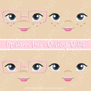 In the Hoop Marlena Cloth Rag Doll Embroidery Face Designs