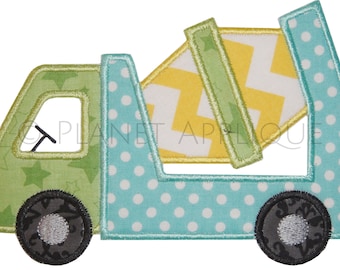 Camión de cemento Applique Máquina Bordado Diseño Construcción Constructor