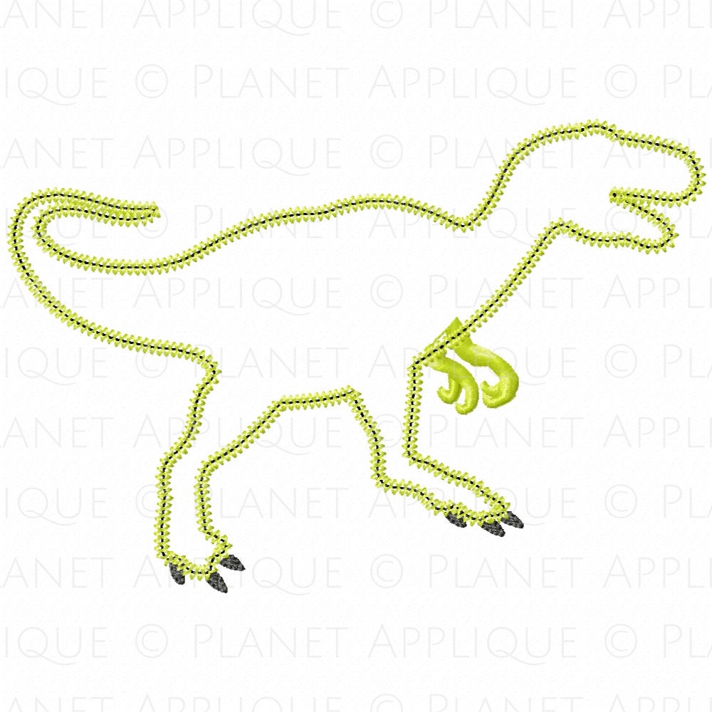 Trex Dinosaur Silhouette Applique Machine Embroidery Design - Etsy