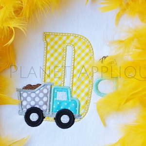 Construction Dump Truck Applique Alphabet Monogram Font Machine Embroidery Design