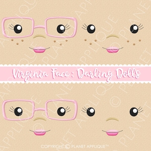In the Hoop Virginia Cloth Rag Doll Embroidery Face Designs