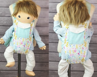 In the Hoop Doll Baby Carrier Front Back Design For Machine Embroidery Digital ITH Download