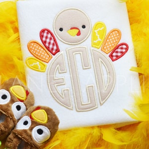 Gobble Türkei Applikation Alphabet Monogramm Schrift Maschinenstickerei Design Thanksgiving