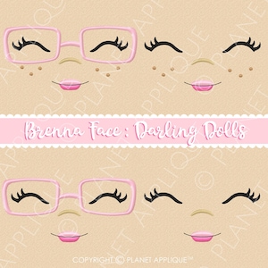 In the Hoop Bundle 10 Faces for Darling Cloth Rag Doll Embroidery Face Designs