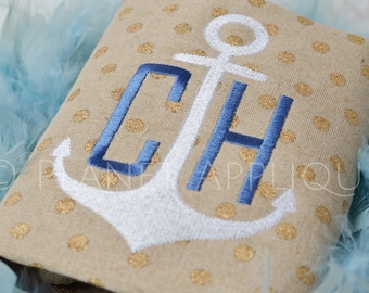 Anchor Alphabet Monogram Font Machine Embroidery Design Sailor Nautical