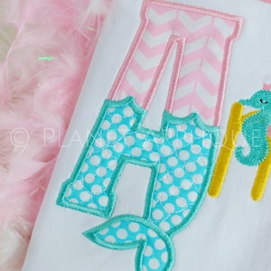 Mermaid 2 Applique Alphabet Machine Embroidery Designs Under the Sea