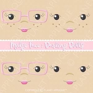 In the Hoop Midge Cloth Rag Doll Embroidery Face Designs