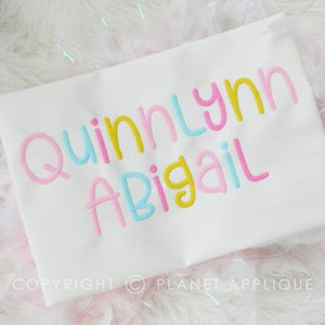 Quinnlynn Script Monogram Font Alphabet Machine Embroidery Designs Birthday