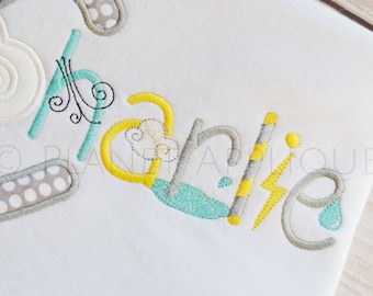 Sunshine Monogram Font Machine Embroidery Design Spring Weather
