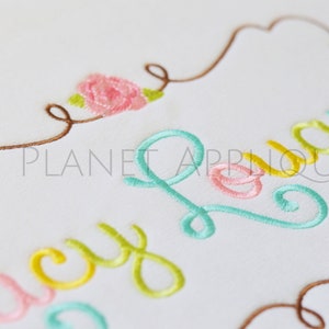 Lucy Monogram Cursive Script Alphabet Font Machine Embroidery Designs for Spring