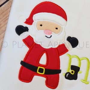 Santa Claus Applique Alphabet Monogram Font Machine Embroidery Design Christmas