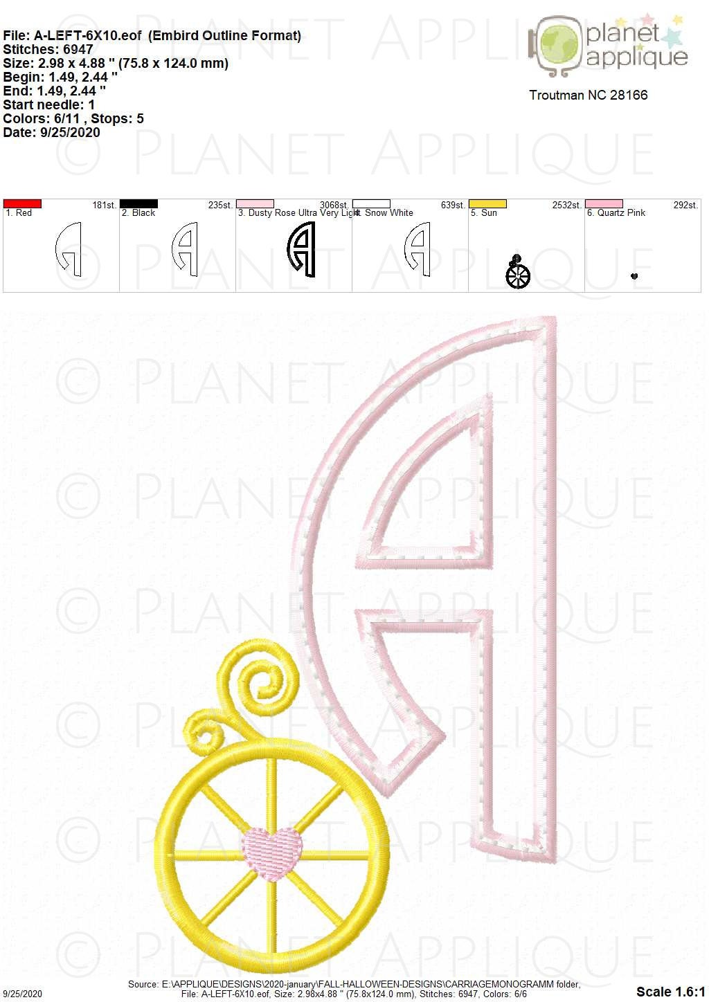 Princess Carriage Monogram Font Machine Embroidery Designs - Etsy