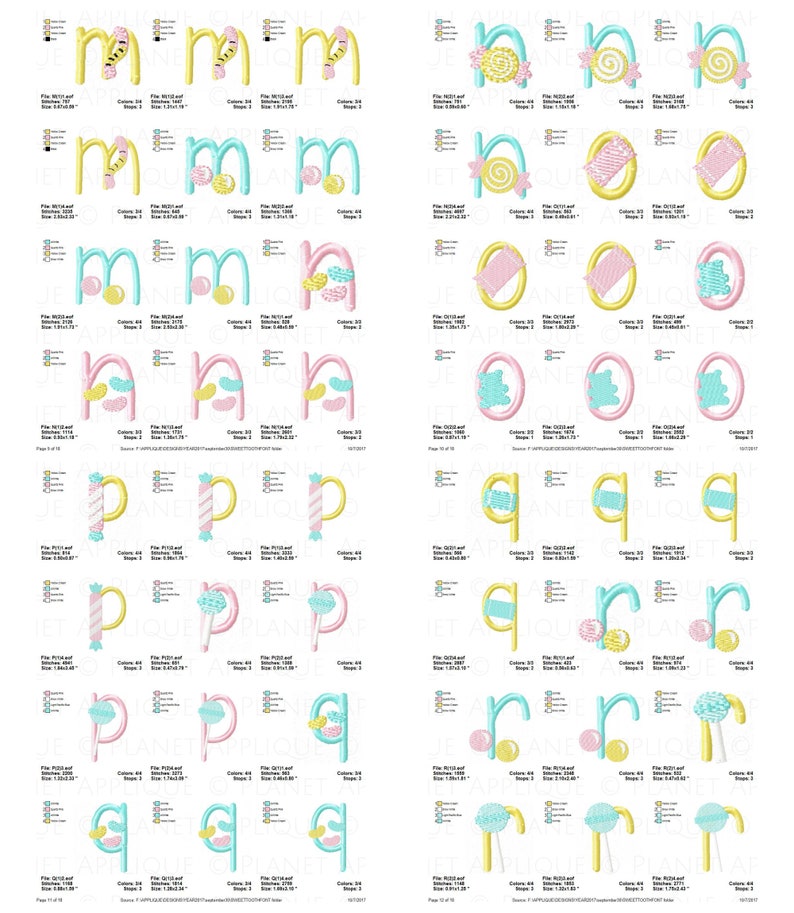 Sweet Tooth Monogram Font Machine Embroidery Alphabet Design Candy - Etsy