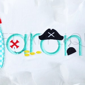 海賊モノグラムフォントアルファベット機械刺繍デザイン航海海賊アホイ
