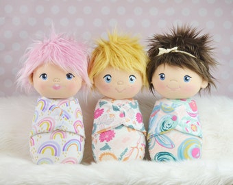 In the Hoop Swaddle Sweetie Baby Cloth Doll Plush Softie Machine Embroidery Design Digital ITH Download