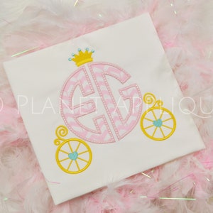 Princess Carriage Monogram Font Machine Embroidery Designs