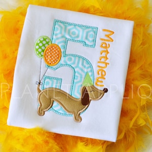 Birthday Wiener Dog Numbers Machine Embroidery Design For Birthday