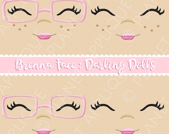 In the Hoop BRENNA Cloth Rag Doll Embroidery Face Designs