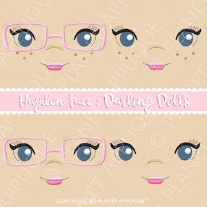 In the Hoop Hayden Cloth Rag Doll Embroidery Face Designs