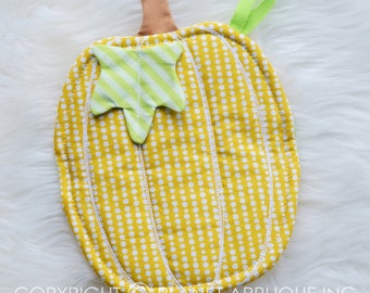 In the Hoop Pumpkin Potholder Mug Rug Design For Machine Embroidery Digital ITH Download
