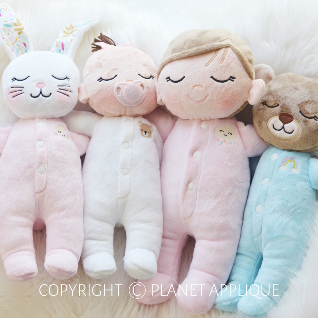 In the Hoop Snuggle Baby Cloth Doll SET Plush Softie Machine Embroidery