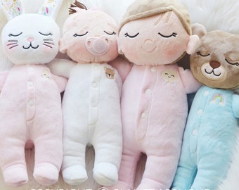 In the Hoop Snuggle Baby Cloth Doll SET Plush Softie Machine Embroidery Design Digital ITH Download