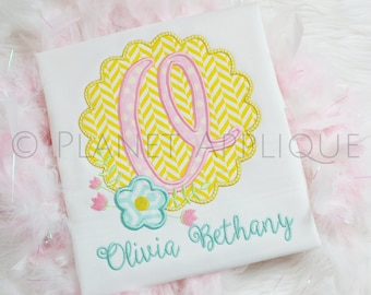Spring Scallop Applique Font Monogram Machine Embroidery Design Alphabet for Spring Easter