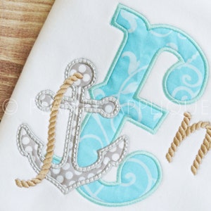 Anchor Applique Alphabet Machine Embroidery Designs Nautical