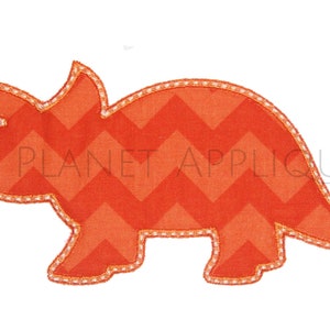 Triceratops Dinosaur Silhouette Applique Machine Embroidery Design