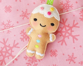 In the Hoop Gingerbread Man Christmas Tree Ornament Machine Embroidery Design Digital ITH Download
