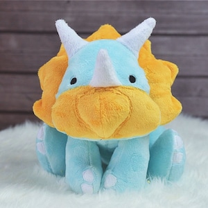 In the Hoop Triceratops Dinosaur Plush Softie Machine Embroidery Design Digital ITH Download