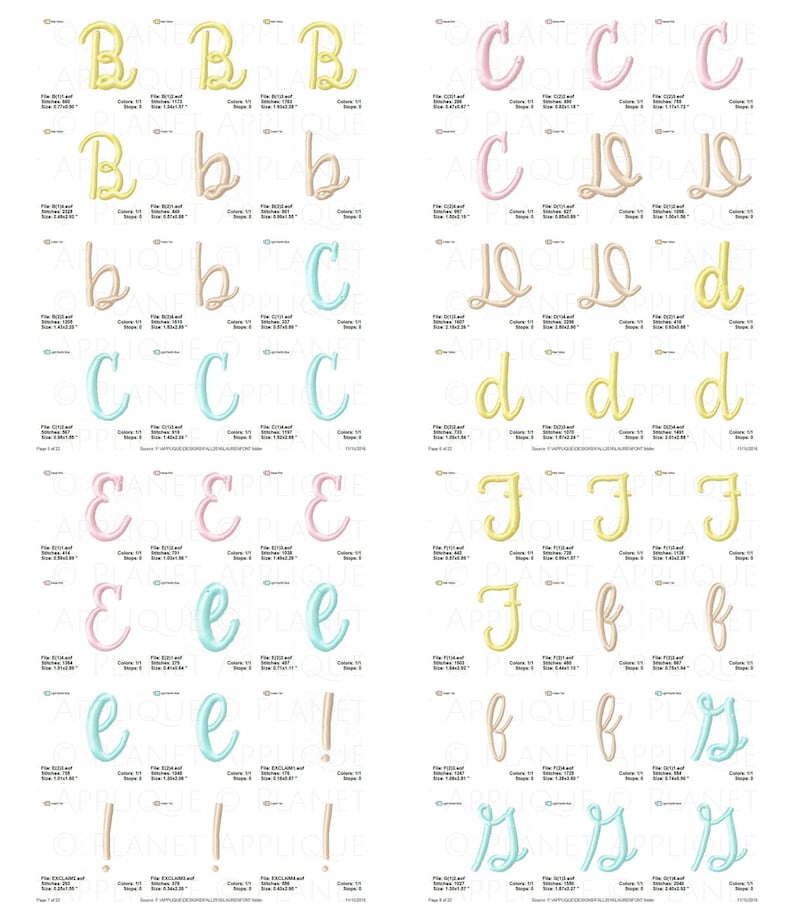 Lauren Cursive Script Monogram Font Alphabet Machine - Etsy