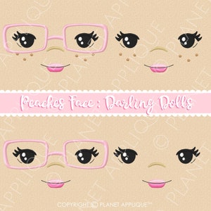 In the Hoop Peaches Cloth Rag Doll Embroidery Face Designs