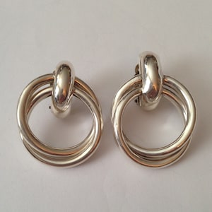 Designer genuine solid sterling silver .925 clip earrings handmade by TURE