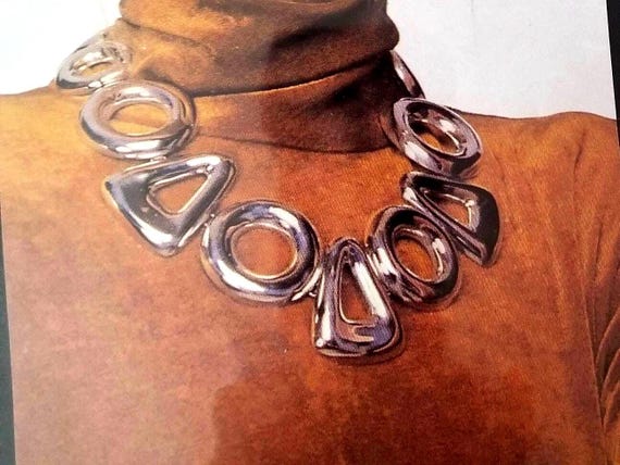 Vintage Sterling Silver Statement Collar Necklace… - image 1