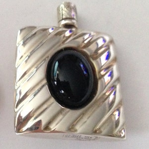Sterling silver perfume bottle with black onyx stone