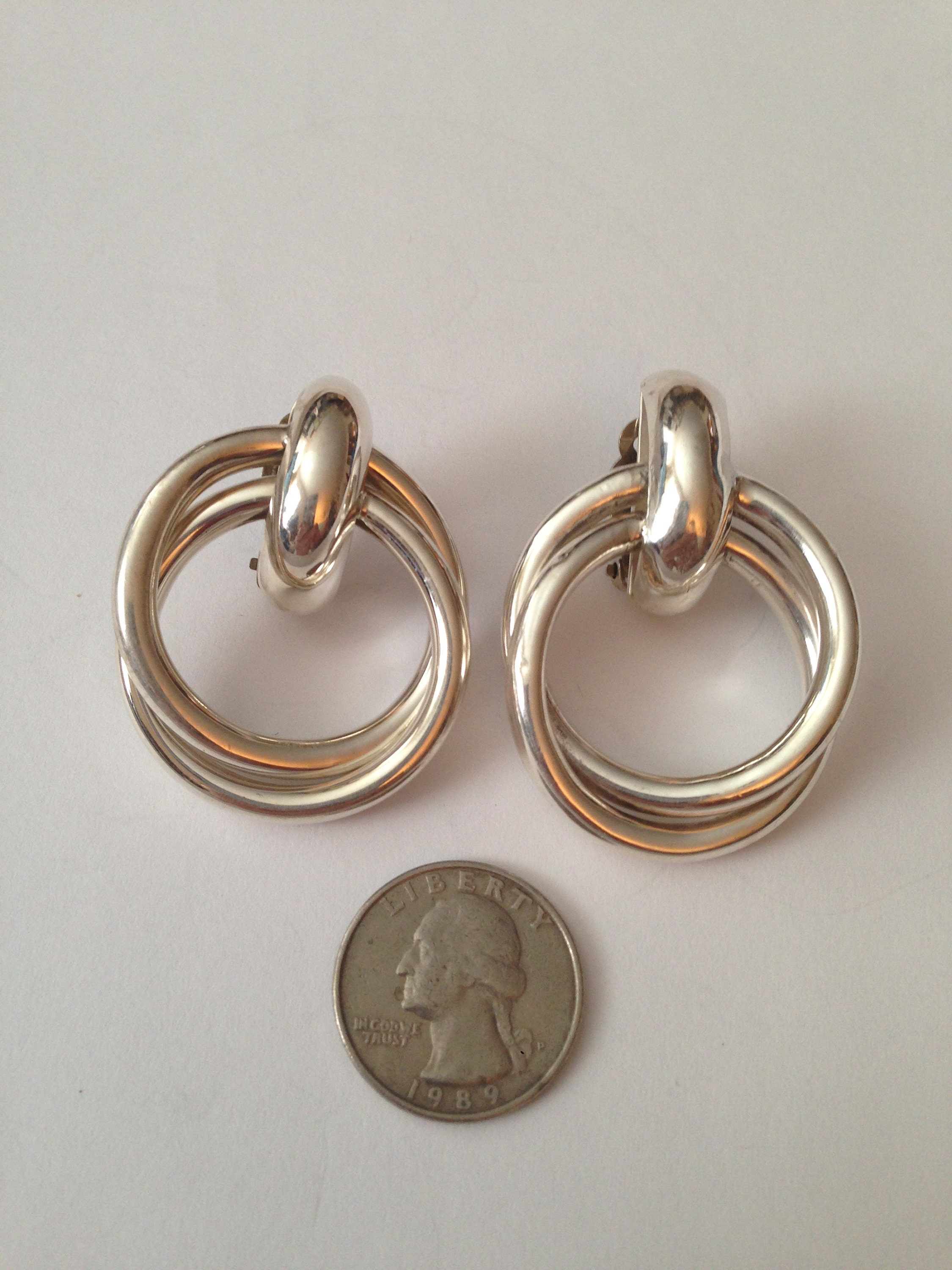Designer Genuine Solid Sterling Silver .925 Clip Earrings