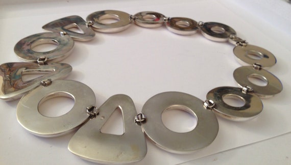 Vintage Sterling Silver Statement Collar Necklace… - image 7