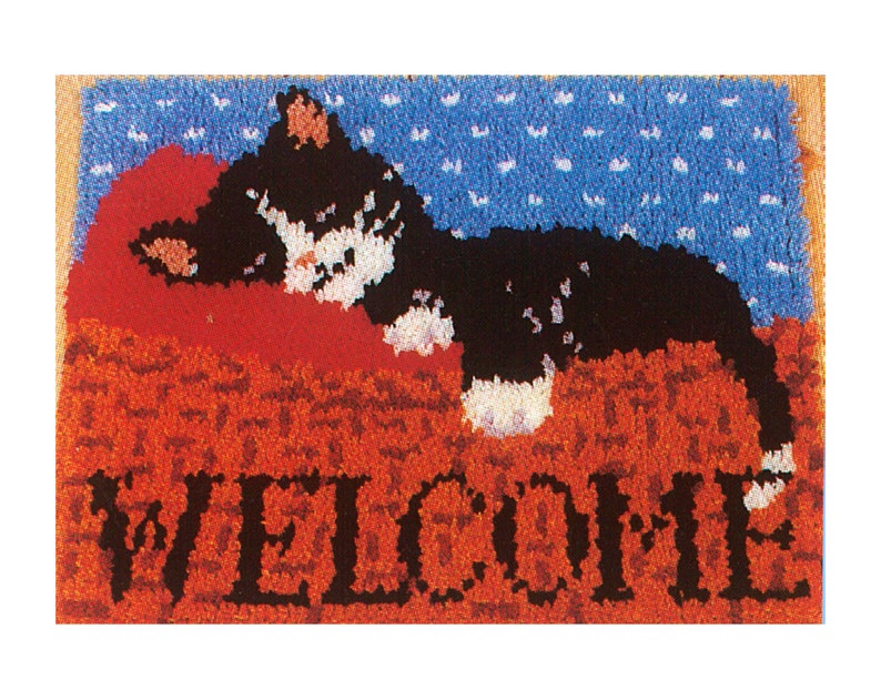 Cat Nap Latch Hook Rug Kit Etsy