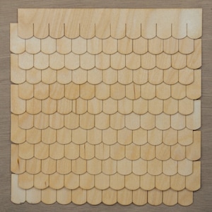 Fishscale Style Miniature Dollhouse Shingles - 1:12 Scale Laser Cut Speed Strips by Greenleaf Dollhouses