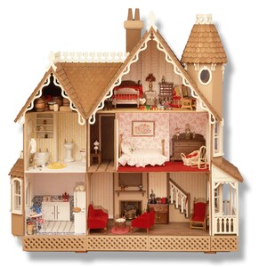 Greenleaf magnolia blue wood dollhouse kit 2025