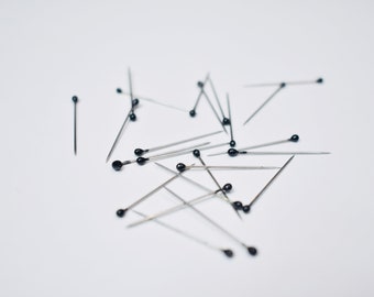 10x The Mini Noir Black Stainless Steel Thin Hijab Pins